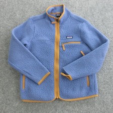 Patagonia Fleece Jacket Kids Medium 10 Blue Sherpa Lined Full Zip STY65425FA21