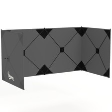 Outsunny Camping Windbreak, Pop Up Hub Frame Windbreaker Blocker, Dark Grey