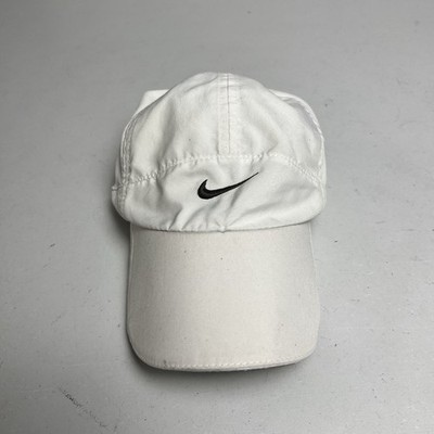 Nike Hat Cap Strap Back White Dri-FIT Featherlight Mesh Running Tailwind 5 Panel
