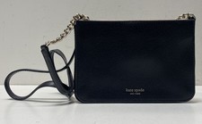 Kate Spade Black Pebbled Leather Crossbody Bag Gold Hardware