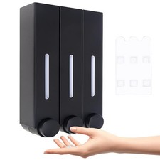 Shampoo and Conditioner Dispenser, 3 Chamber No Drill Shower Soap Dispenser, ...