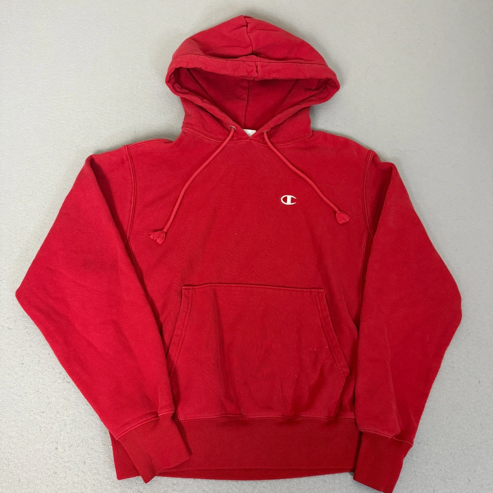 Champion Reverse Weave Hoodie Red Pullover Sweatshirt Mens Medium