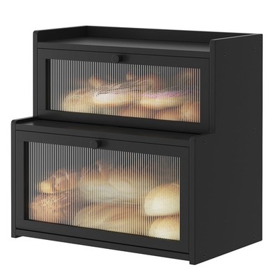 Double Layer Bread Box for Kitchen Counter,Bread Holder,Countertop Bread Stor...