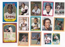 Rod Carew MLB Topps & Fleer Stickers Collection (16) (1981-1986) ANGELS HOF