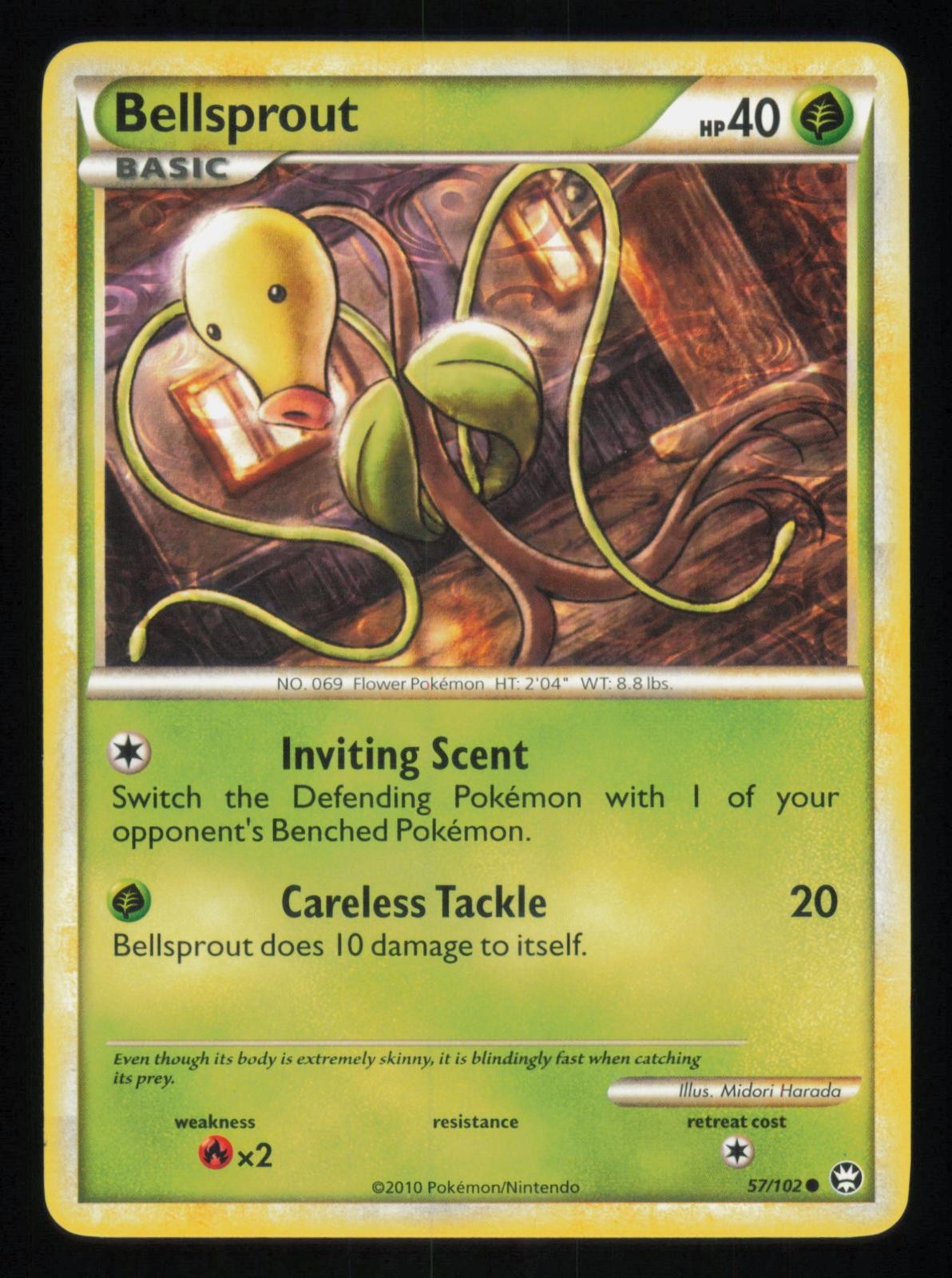 BELLSPROUT 57/102 COMMON HGSS TRIUMPHANT LP POKEMON
