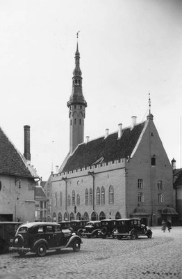 Town Hall at Tallinn capital of Estonia Historic 1950s Old Photo