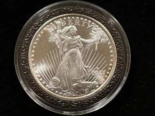 1 ounce .999 pure silver bullion coin Round St. Gaudens design