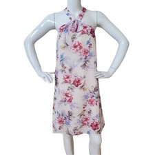 NWT Anthropologie Paper Crown Halter Floral DressRosalie Swing Pink Rose Size XS