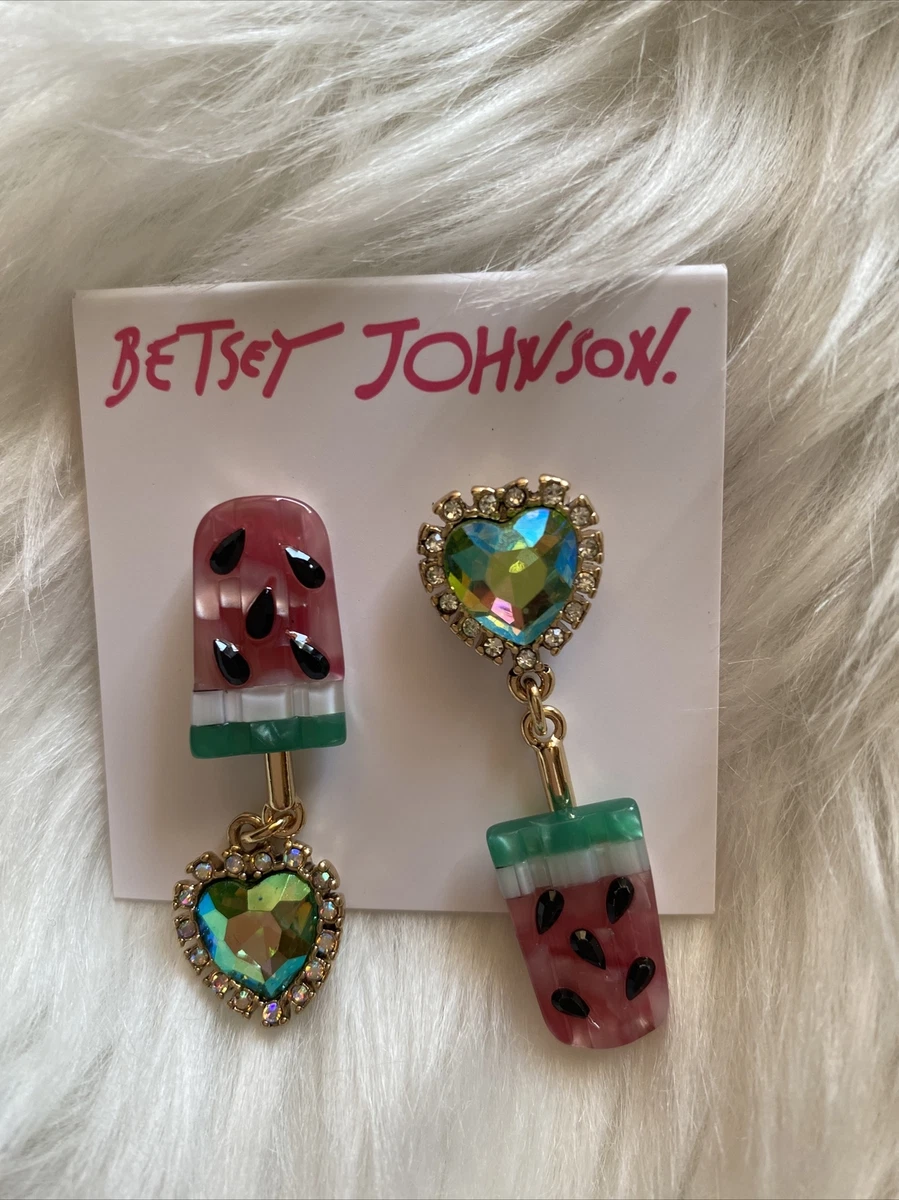 Betsey Johnson Mismatched Watermelon Earrings