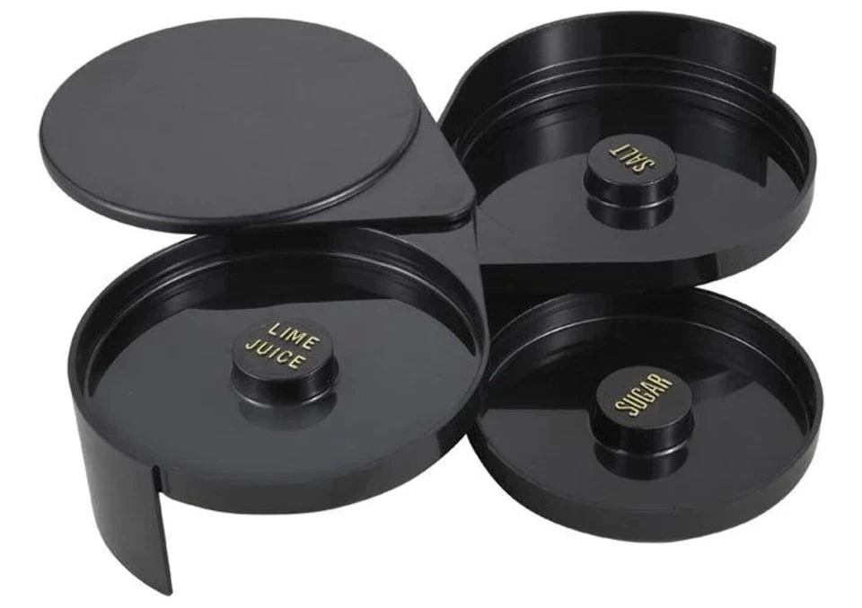 Winco 11013 Margarita Cocktail Salt and Sugar Glass Rimmer Medium Black - Image 2 of 2