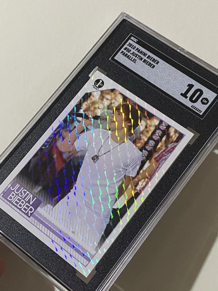 2010 Panini Justin Bieber Parallel Rookie card #50 SGC 10 grade - RARE POP 1 - Image 2 of 3