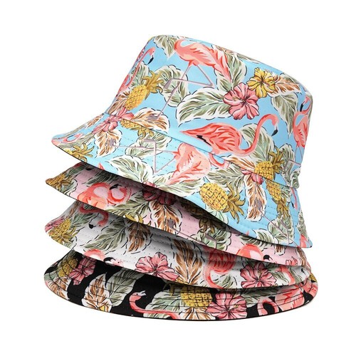 Bucket Hat Double Side Flamingo Cap Men 