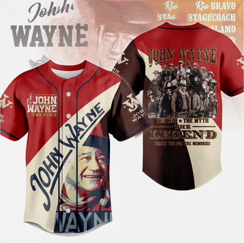 John Wayne The Man The Myth The Legend Baseball Jersey