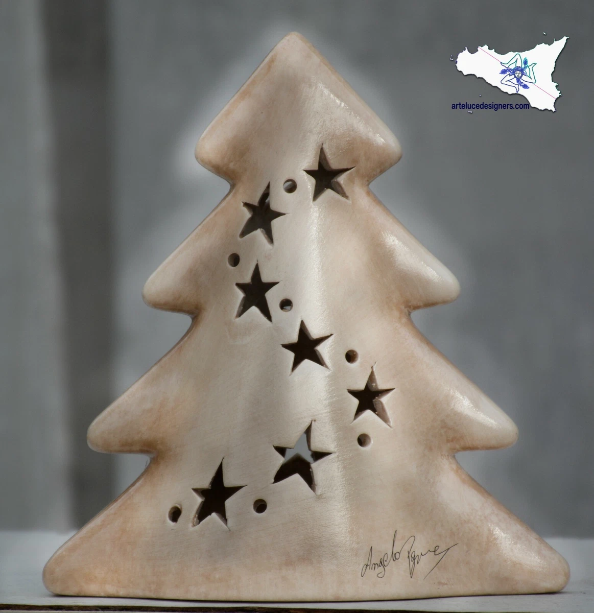 Portacandele Natale In Porcellana A Forma Di Albero | Set Da 4 | MamboCat | Per Candele E Lumini