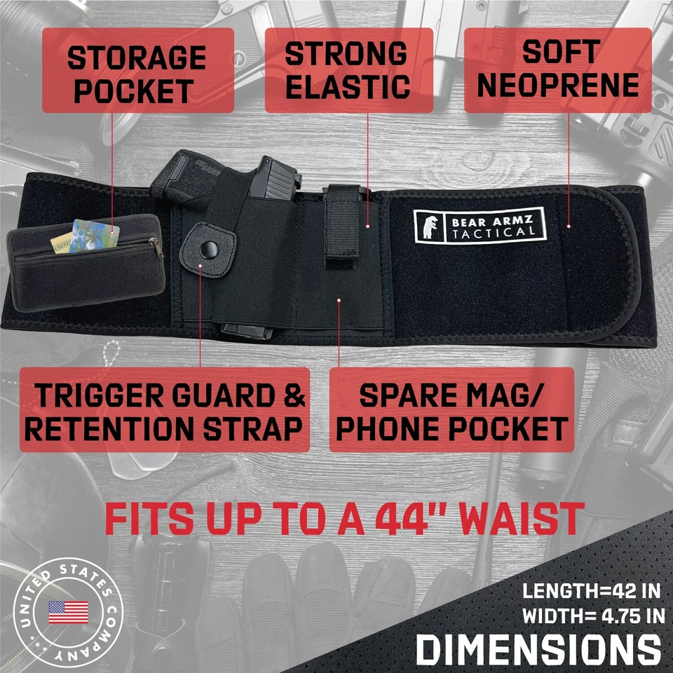 Belly Band Holster for Concealed Carry Fits Glock Sig S&W 9m IWB/OWB 2500+ SOLD - Image 2 of 4