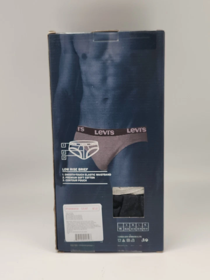 Paquete de 5 calzoncillos de algodón tiro bajo logotipo cintura LEVIS para hombre S M L XL colores surtidos Foto 3 de 3