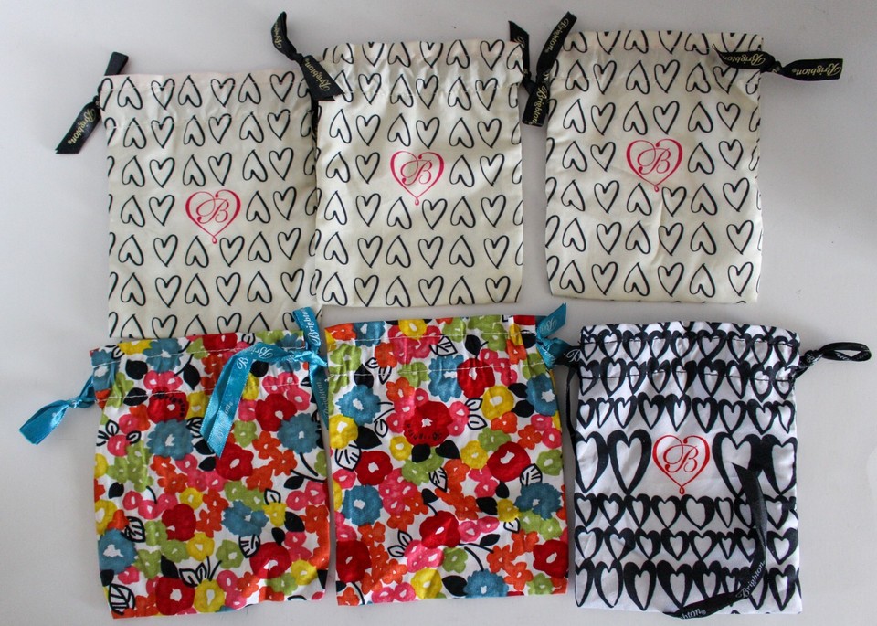 Brighton Lot of 12 Jewelry Fabric Cloth Drawstring Cinch Gift Bag Pouch