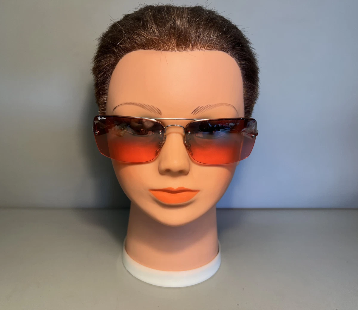 Vintage Ray Ban RB3158 003 7E 59 16 Femmes Lunettes de Soleil Rouge Italie G10