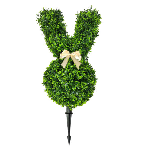 Bunny Topiary, Green Artificial Bunny-Shaped Topiary Tree Pot Fake Easter Bunny