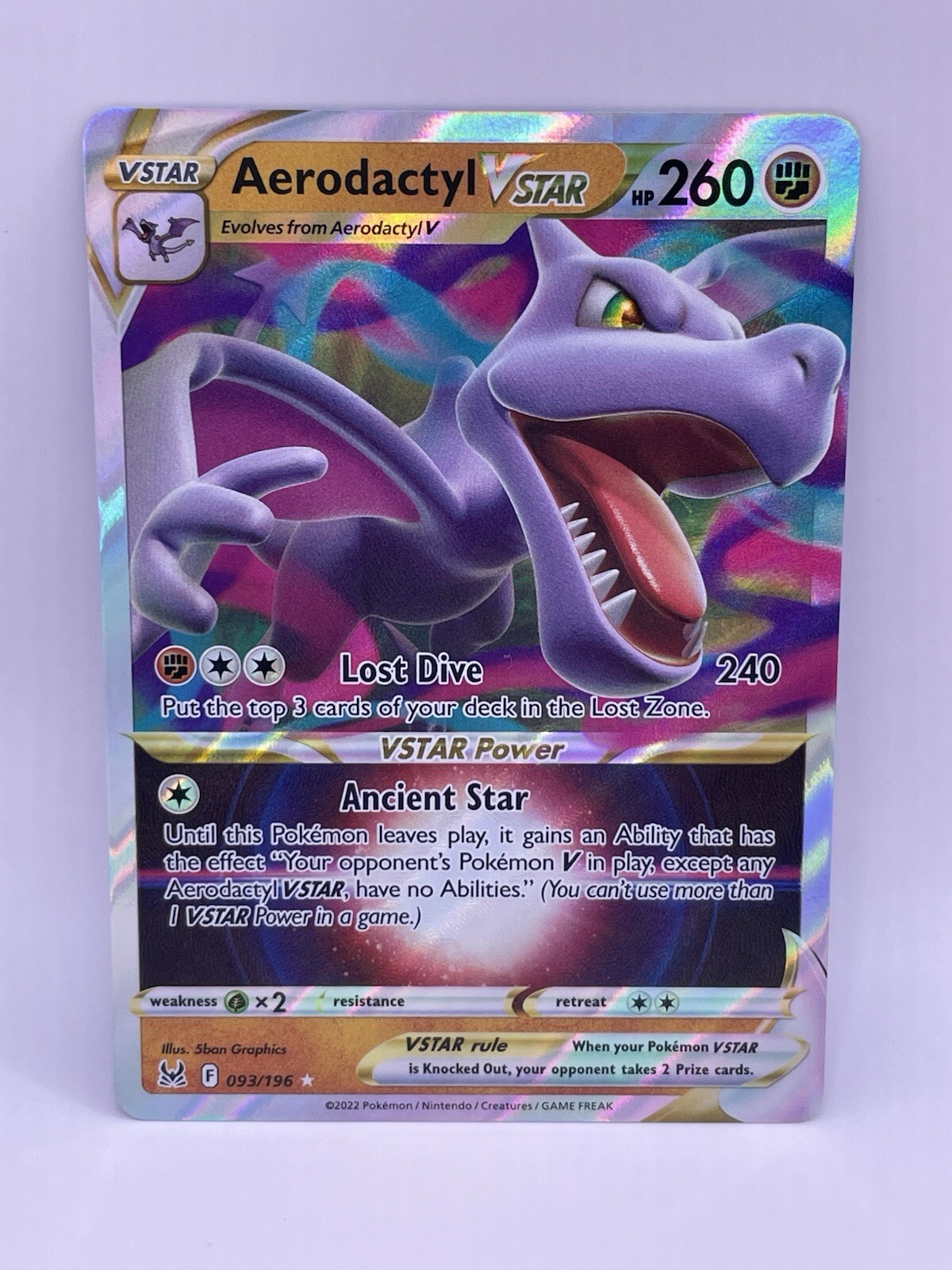 Aerodactyl VSTAR 093/196 Swsh11 Lost Origin Holo MINT