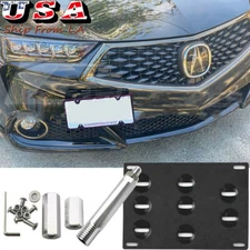 Front Tow Hook License Plate Mounting Bracket For 2015-2019 Acura TLX Honda Fit