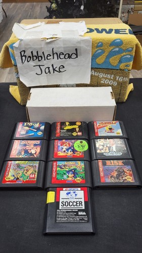 LOT OF 10 SEGA GENESIS VIDEO GAME BEAVIS FIFA SONIC PAC MAN RAGE POOL ASTERIX