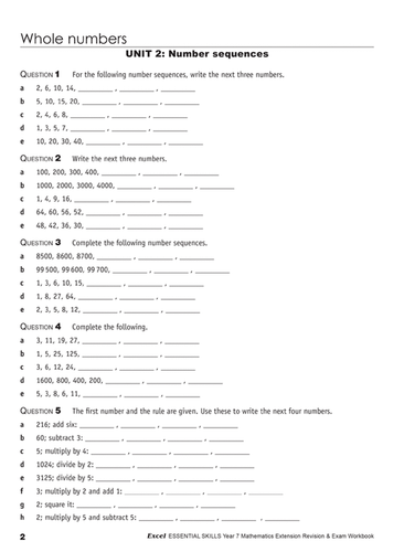 Excel Essential Skills Mathematics Extension Revision & Exam Workbook Year 7 - Picture 6 of 10