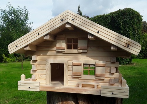 Vogelhaus, Luxus Vogelhaus XL ,Holz, Handarbeit, Blockhausstil - Imagen 2 de 9