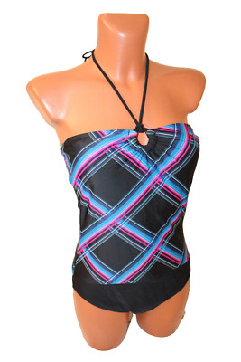 Octopus Badeanzug M 38/40 Monokini Neckholder Bademode Schwimmanzug kariert