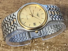 Longines Quartz Flagship 7146 Two Tone Dress Luxury Vintage Mens Watch Working