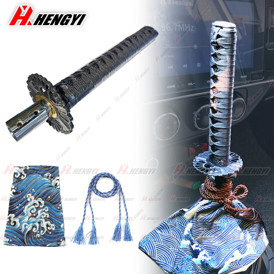 JDM Samurai Sword Manual Gear Shift Knob Shifter Katana Metal 30cm+Boot Cover - Image 2 of 4