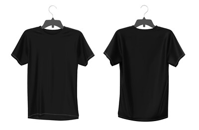 Schlichtes - schwarzes T-Shirt - für Herren getragen