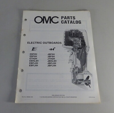 #ad Teilekatalog OMC Evinrude Johnson Electric Outboards J EBF2H J EBFL4H #x27;08 1984 EUR 19.90