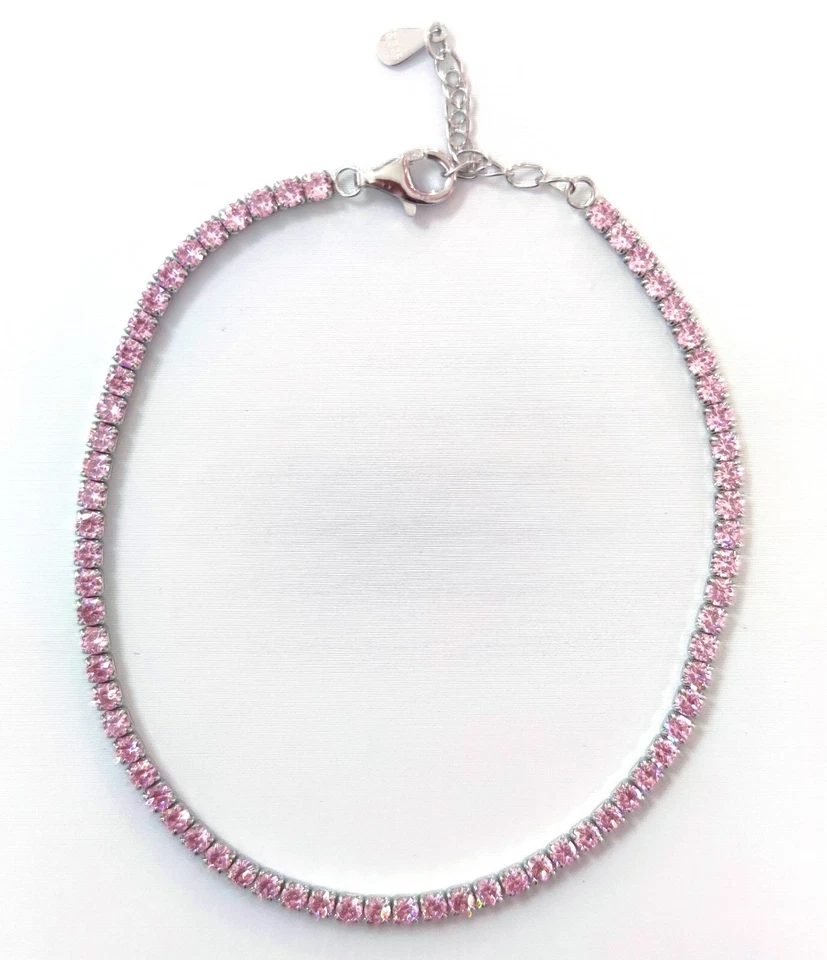 Bracciale Tennis Rosa in Argento 925 rodiato - Rainbow Collection Les Folies - Immagine 3 di 4