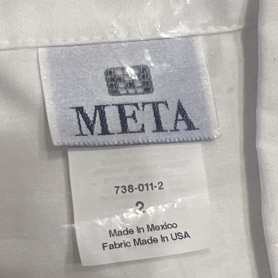 Casaco de laboratório feminino branco curto tamanho 2 Missy por Meta 28 em novo estilo 738-011-2 - Imagem 3 de 4