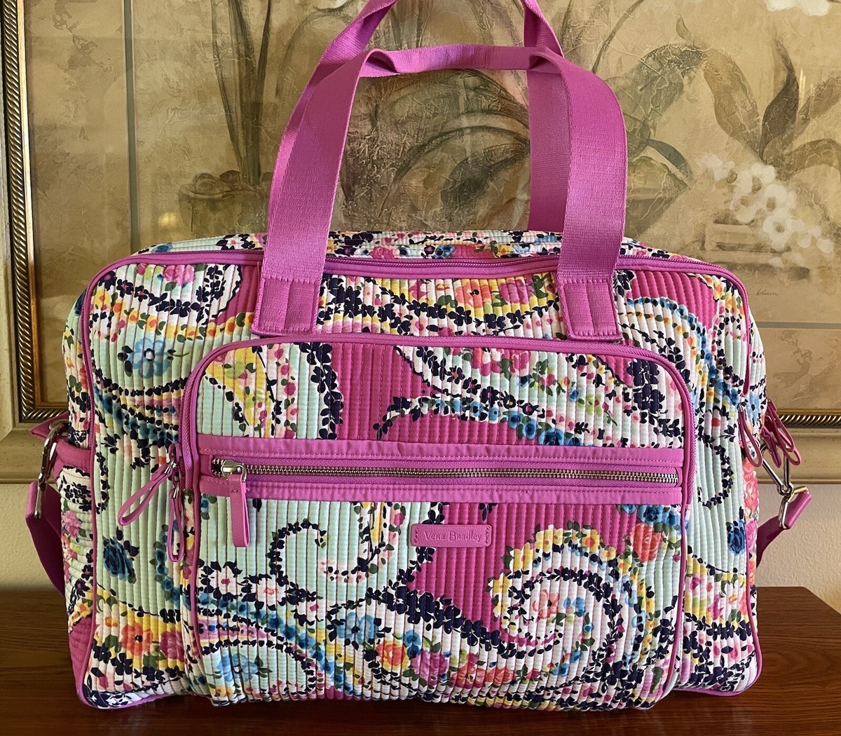 Vera Bradley Colorful Pink Multicolored Large Duffel Bag | eBay