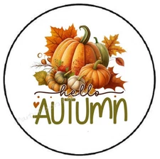 HELLO AUTUMN HALLOWEEN THANKSGIVING ENVELOPE SEALS LABELS STICKERS PARTY FAVORS