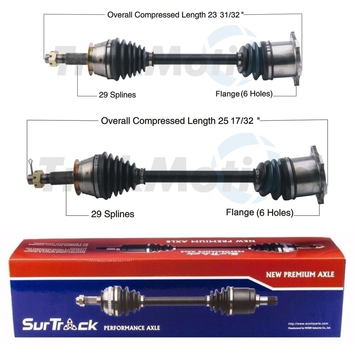 SurTrack Pair Set of 2 Rear CV Axle Shafts For Infiniti G35 Nissan