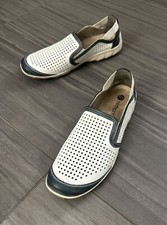 Remonte Leather Slip On Breathable Comfort Shoes White Blue Women  s 41 US 9.5/10