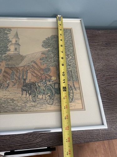 MARTIN BARRY Limited Edition S/N Lithograph Benton Parish Church Williamsburg - Picture 8 of 13