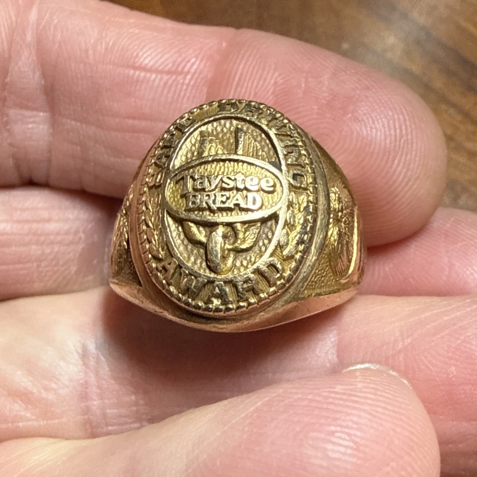 RARO 1958 TAYSTEE PAN 10k Oro "Conducción Segura" Anillo para Hombre 12,3 Gramos Foto 4 de 4