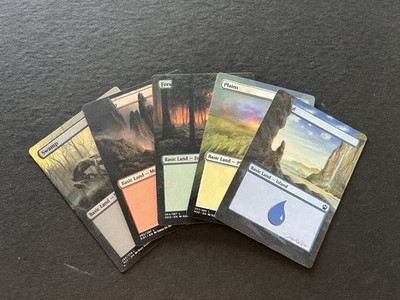 Magic The Gathering Painted Alters Basic Land Set of 5 MTG Cards OOAK