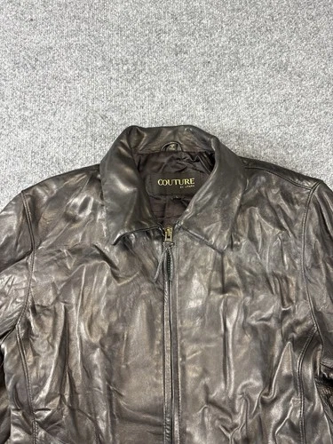 Vintage Couture by J Park Black Bomber Lamb Leather Jacket • Men’s Size Large image 2