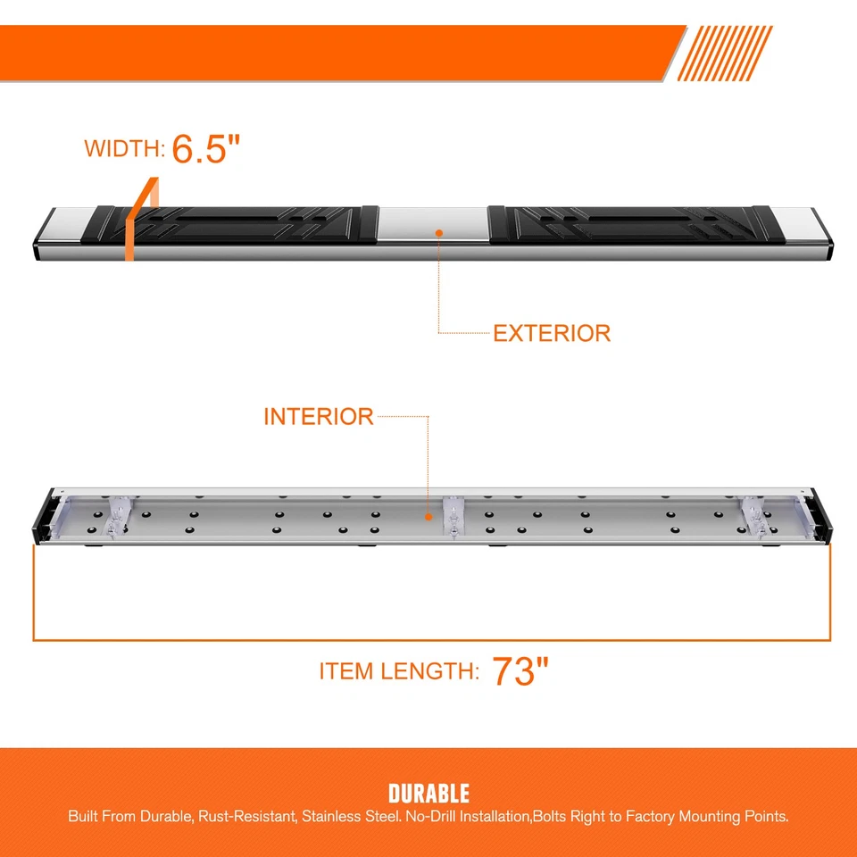Para 02-09 Chevy Trailblazer GMC Envoy 6,5" almofadas laterais barra nerf placa de corrida - Imagem 3 de 4