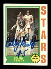 1974-75 Topps ABA Zelmo Beaty #252 Billy Paultz signed autograph crisp blue sha