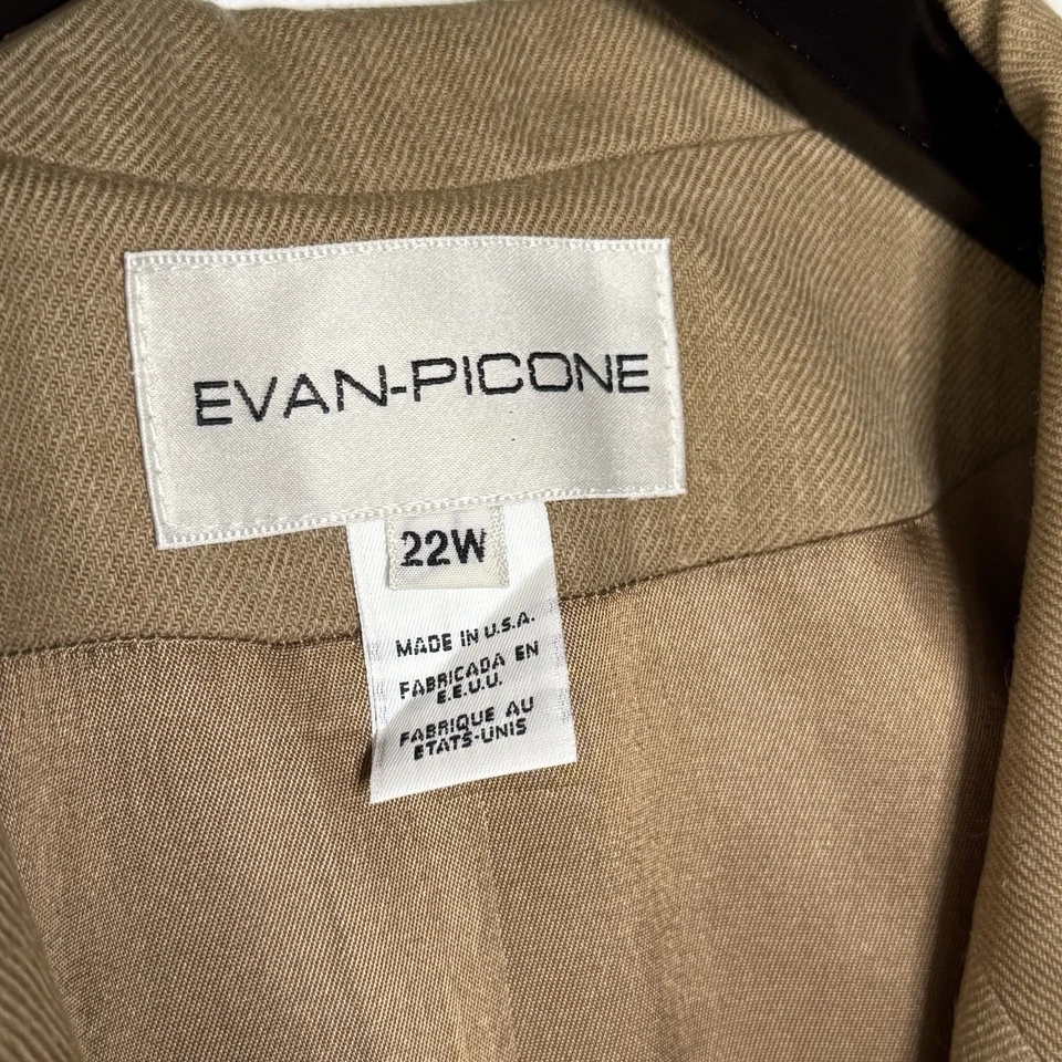 Chaqueta/Traje Abrigo Evan Picone Doble Pecho Talla 22W Vintage Marrón 100% Lana  Foto 3 de 4