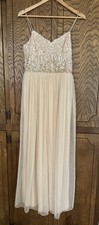 Adrianna Papell Women  s Champagne Gown Sequin Top Size 6