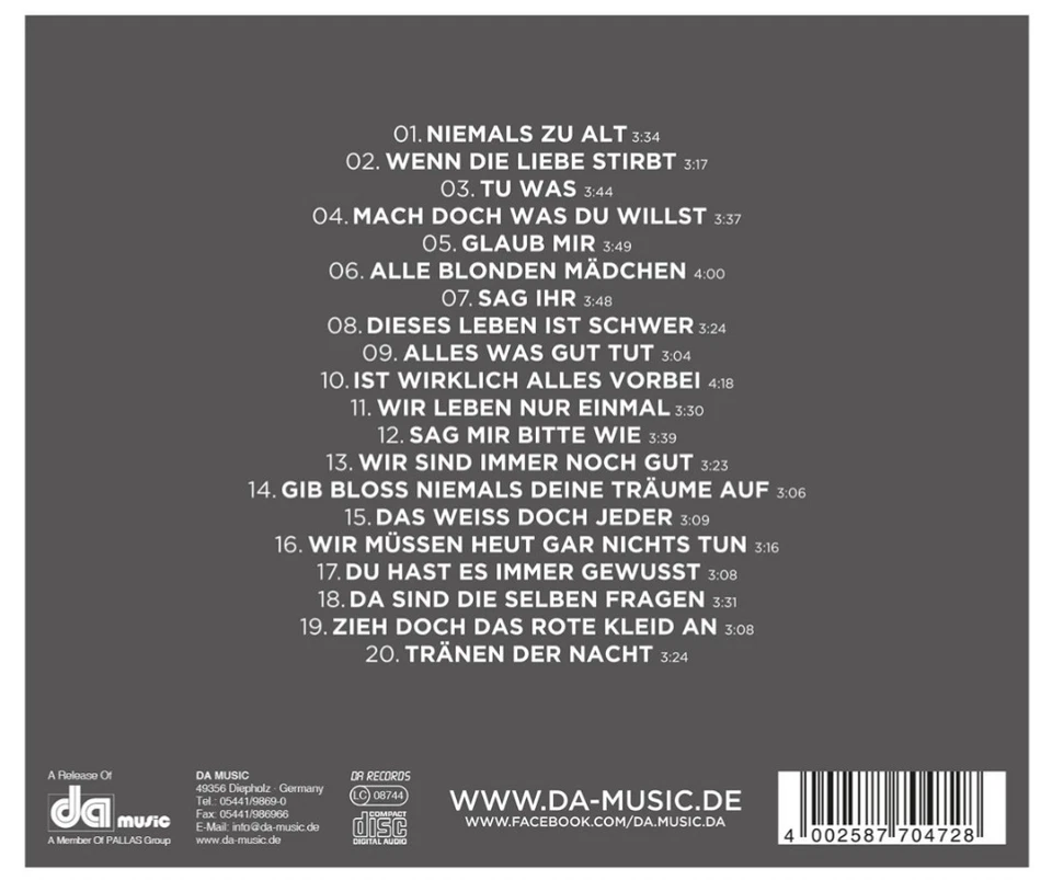 Andreas Martin CD Lieblingsschlager 20 Persönliche Hits Wir Leben Nur Einmal Neu - Bild 2 von 2