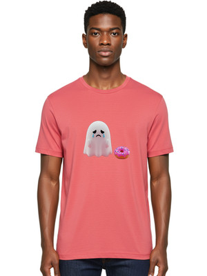 Crying-Ghost Mens Graphic Tee, 100% Cotton, Casual Summer Wear