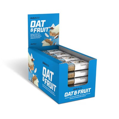 BioTech USA Oat & Fruits Haferriegel, 20 x 70 g Riegel, Kokos-Joghurt